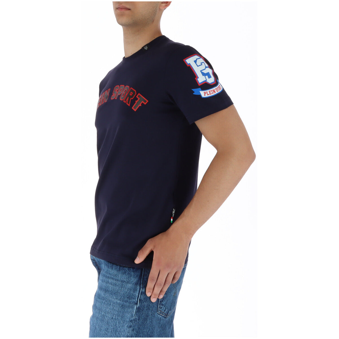 443888 Plein Sport T-Shirt Blu Stampa Uomo