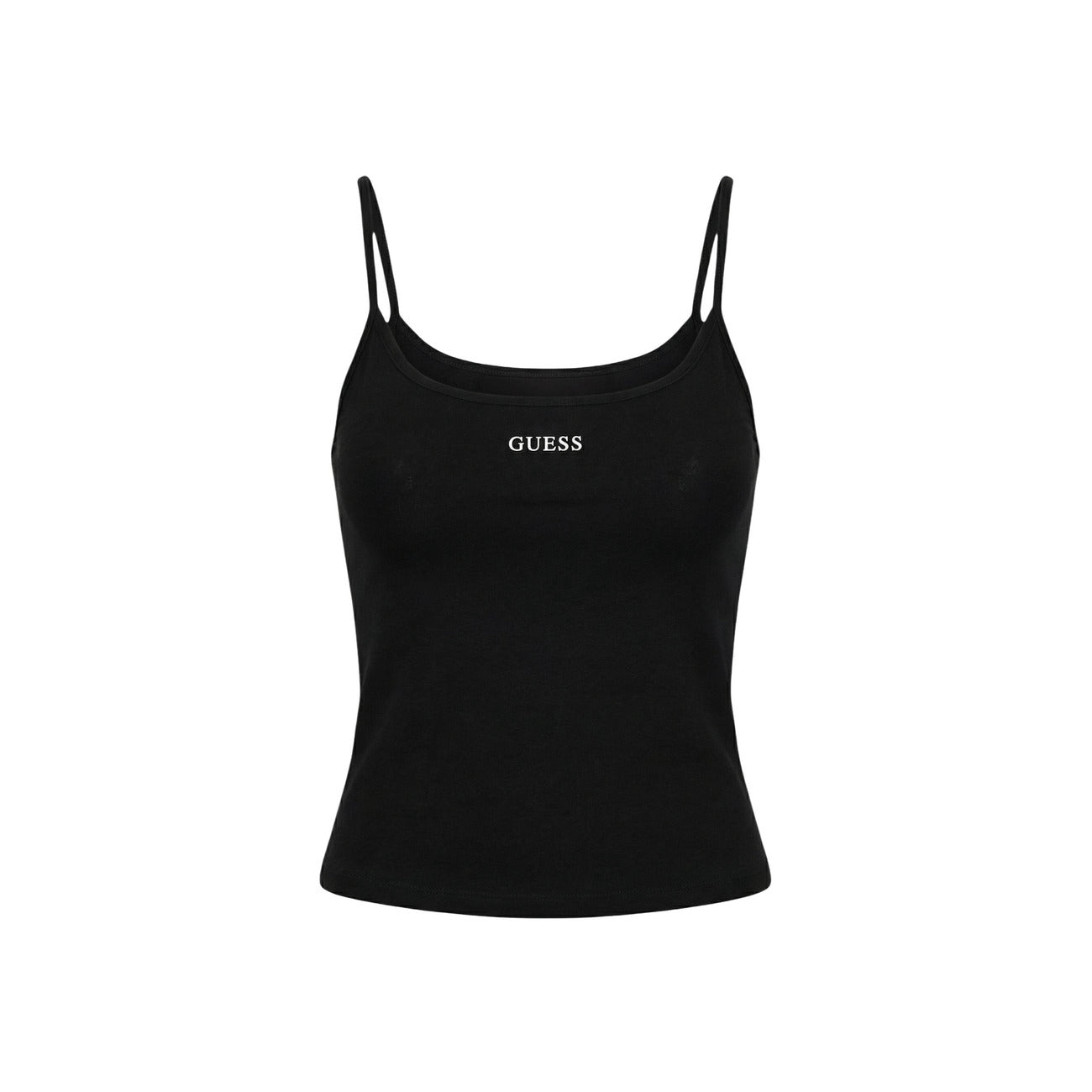 2453463 Guess Canotta Nera Lyocell Spalline Donna
