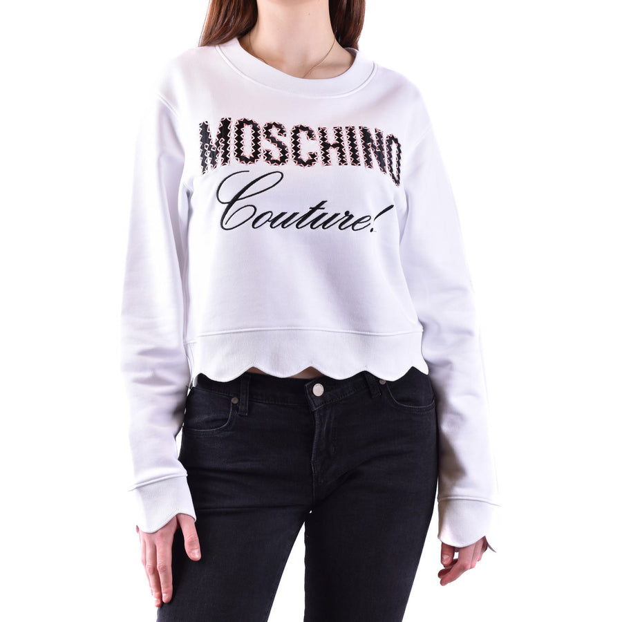 Felpa Cropped Scalloped Logo Moschino Couture