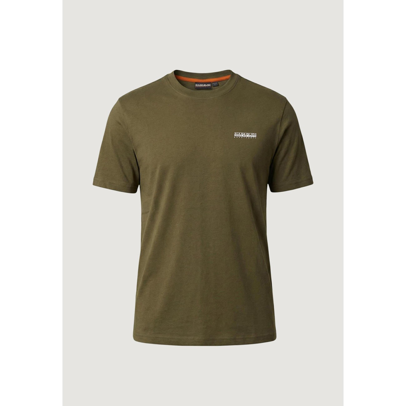 2458899 Napapijri T-Shirt Verde Cotone Scollo Tondo Uomo