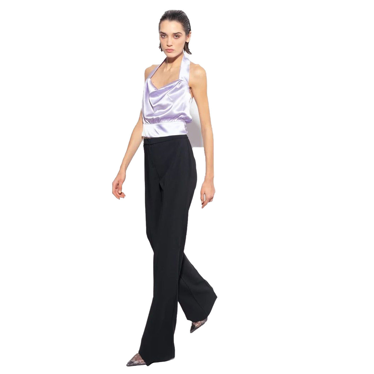 2422977 Pinko Pantaloni Neri Poliestere Zip Donna