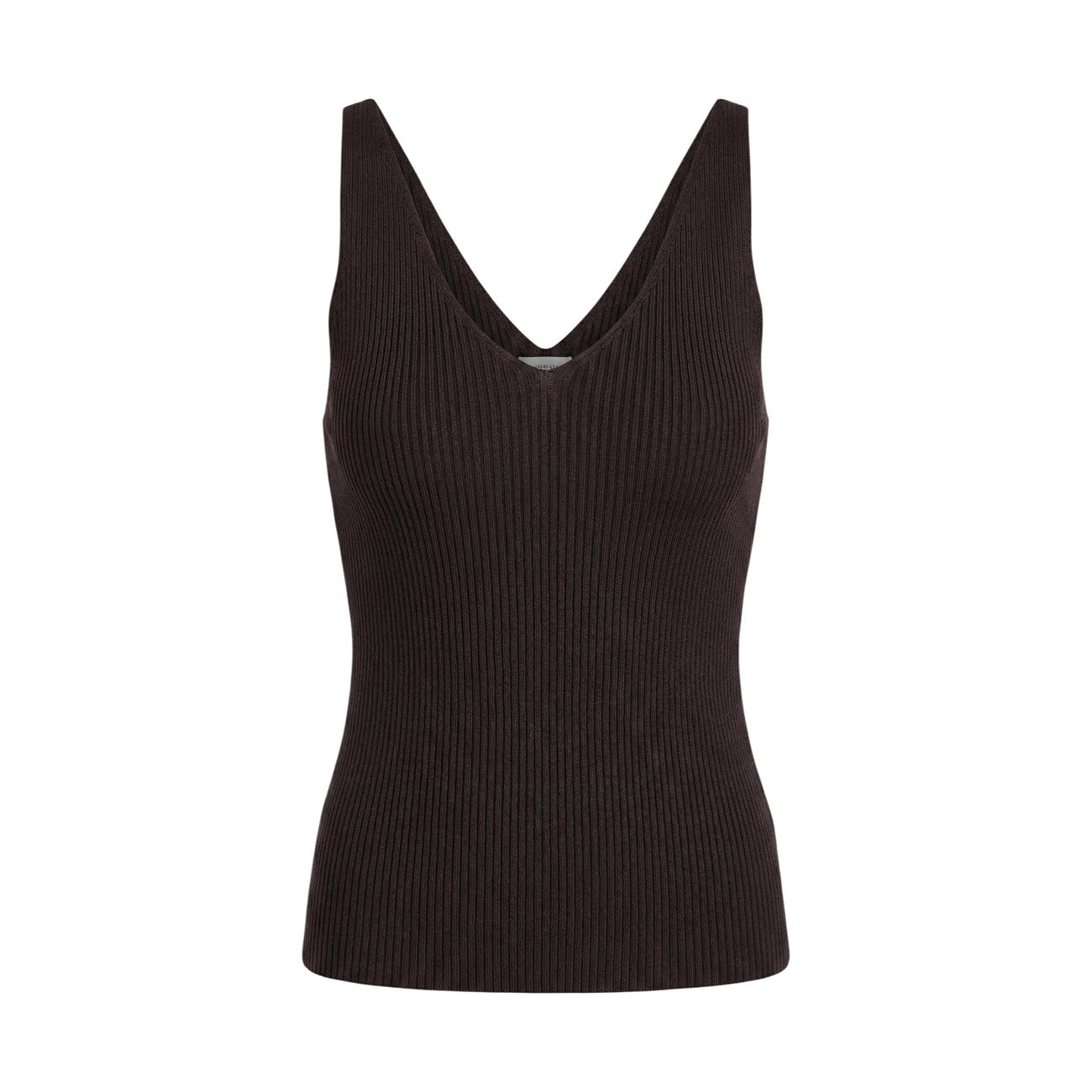 2455470 Jacqueline De Yong Canotta Marrone Viscosa Scollo V Donna