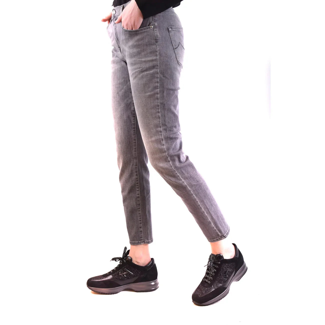2437711 Jacob Cohen Jeans Grigi Cotone Lyocell Made Italy Donna