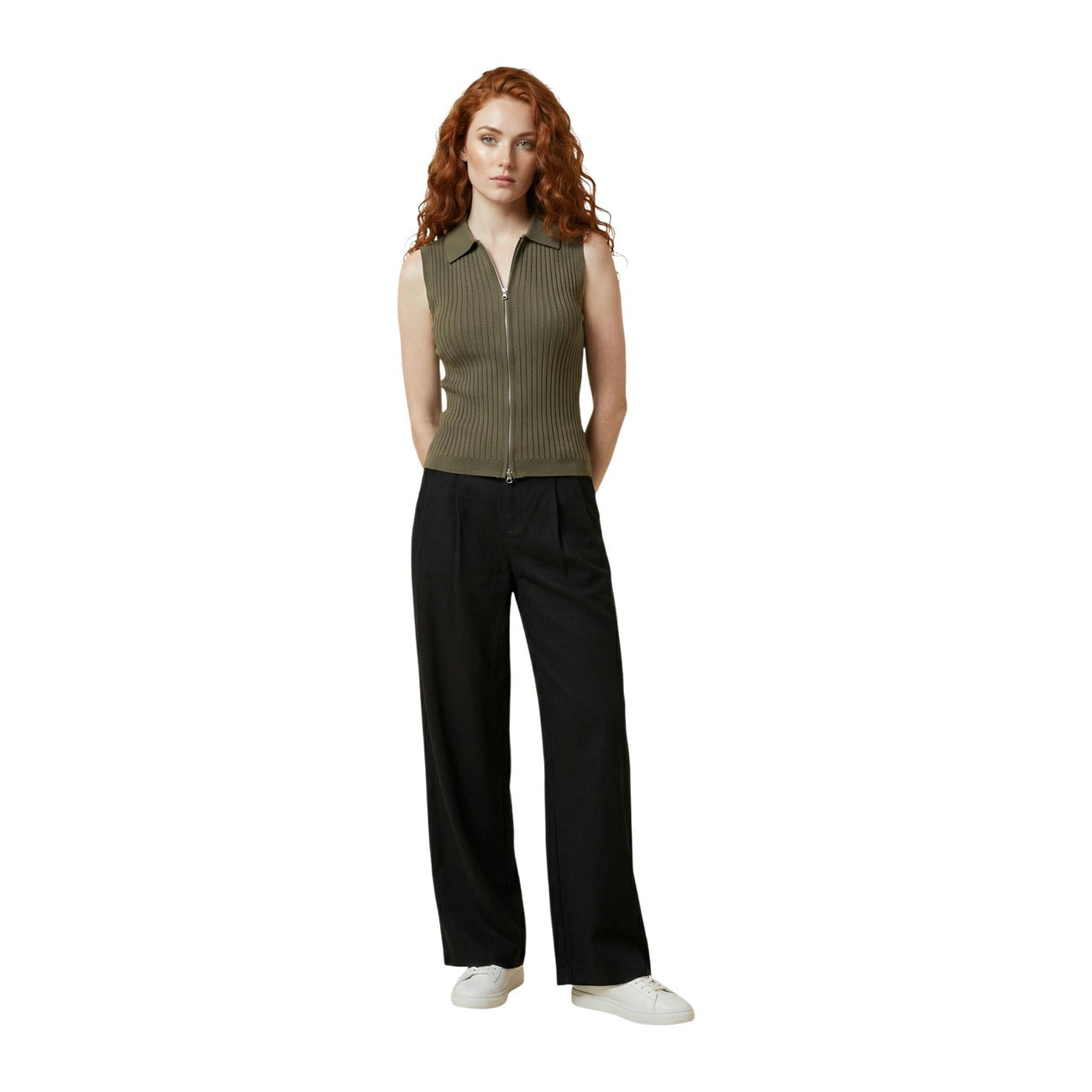 515666 Only Cardigan Verde Smanicato Donna