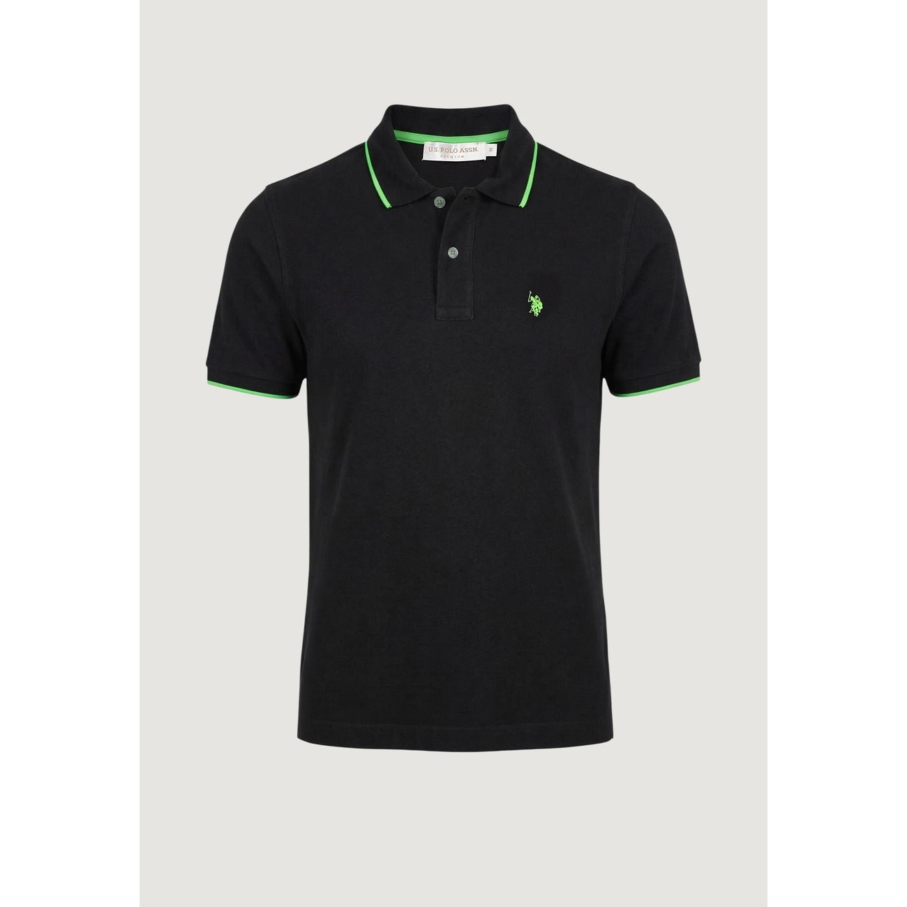 2460789 U.S. Polo Assn. Polo Nera Cotone Colletto Polo Maniche Corte Uomo