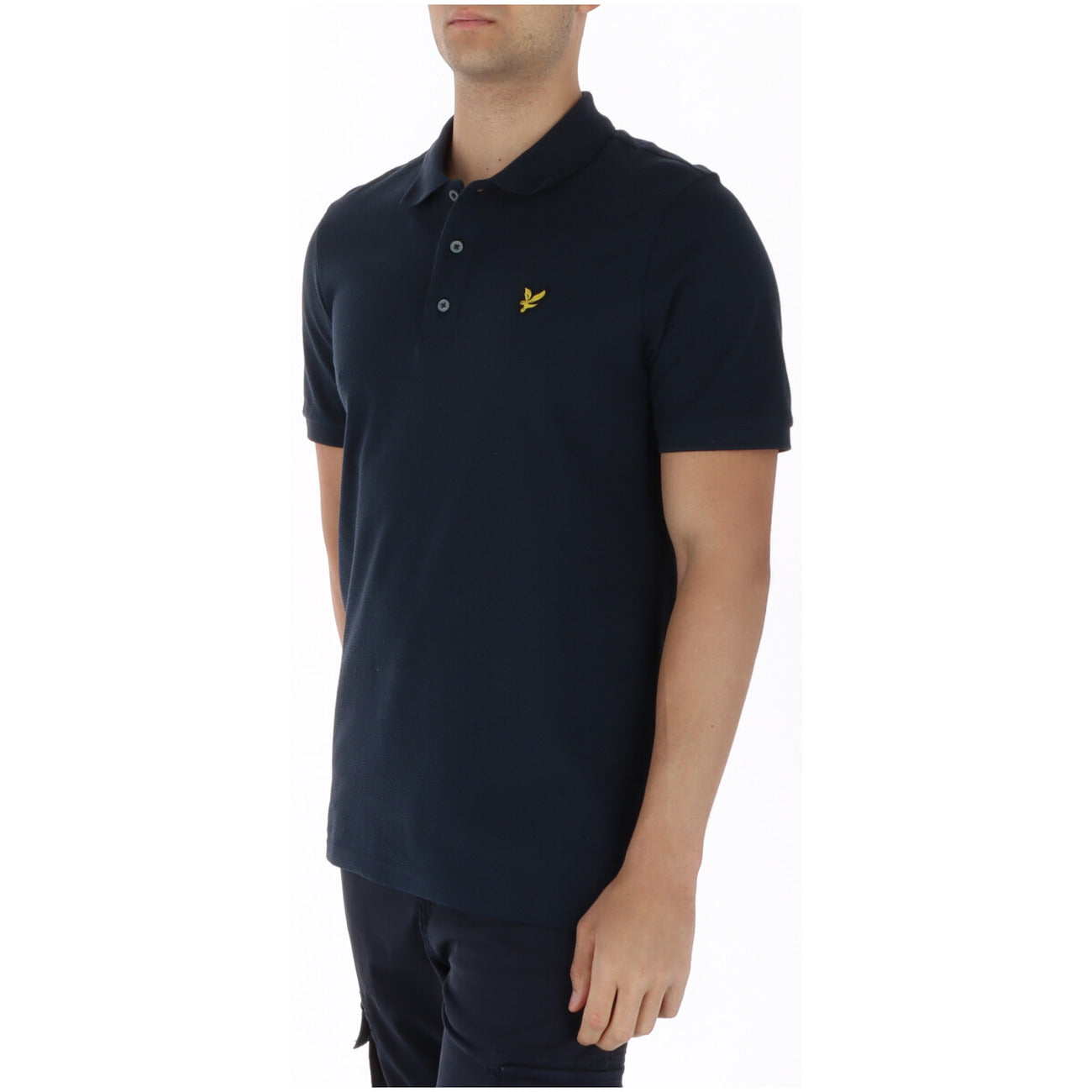 2461482 Lyle & Scott Polo Blu Cotone Elastan Colletto Polo Uomo