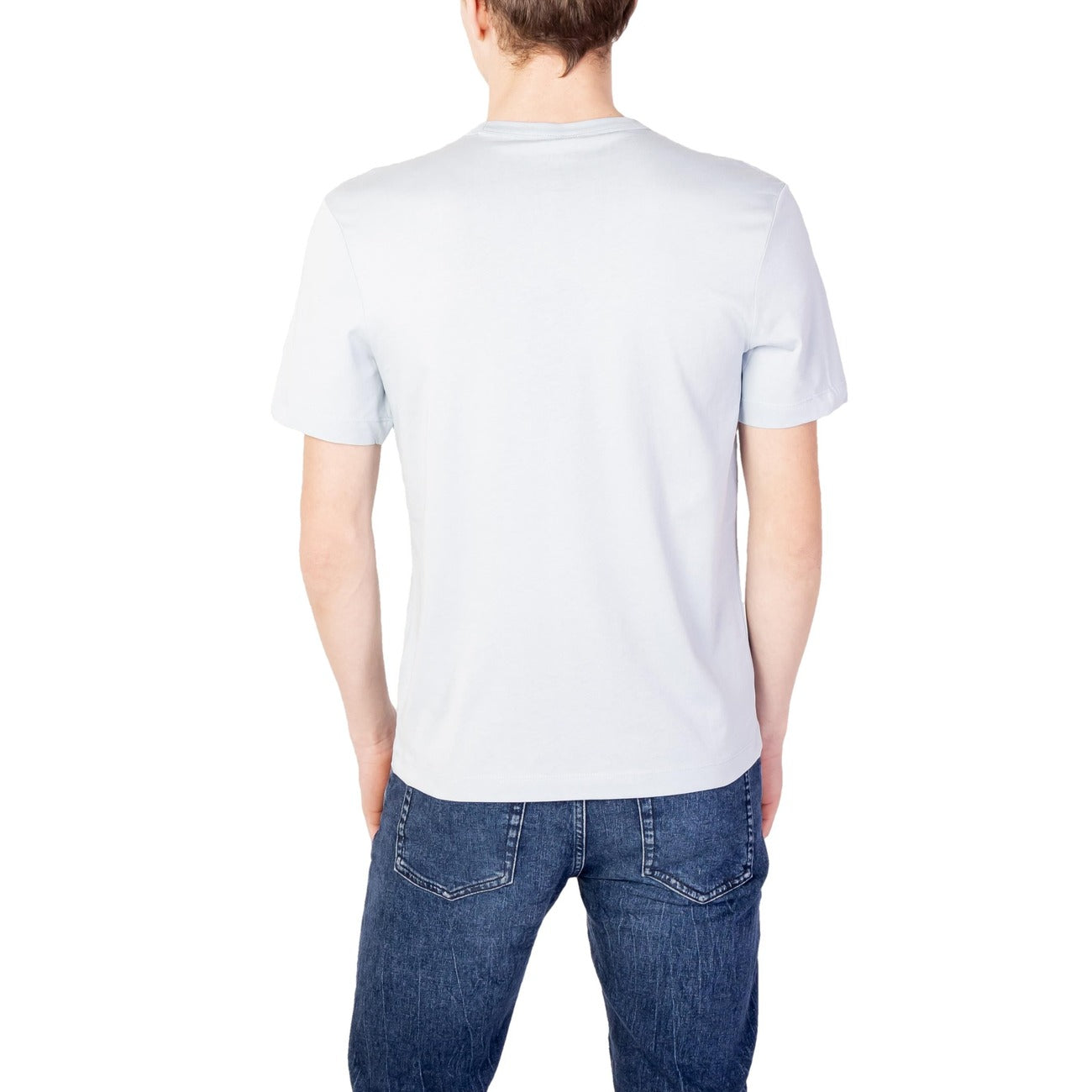 414769 Blauer T-Shirt Azzurro Monocromo Uomo