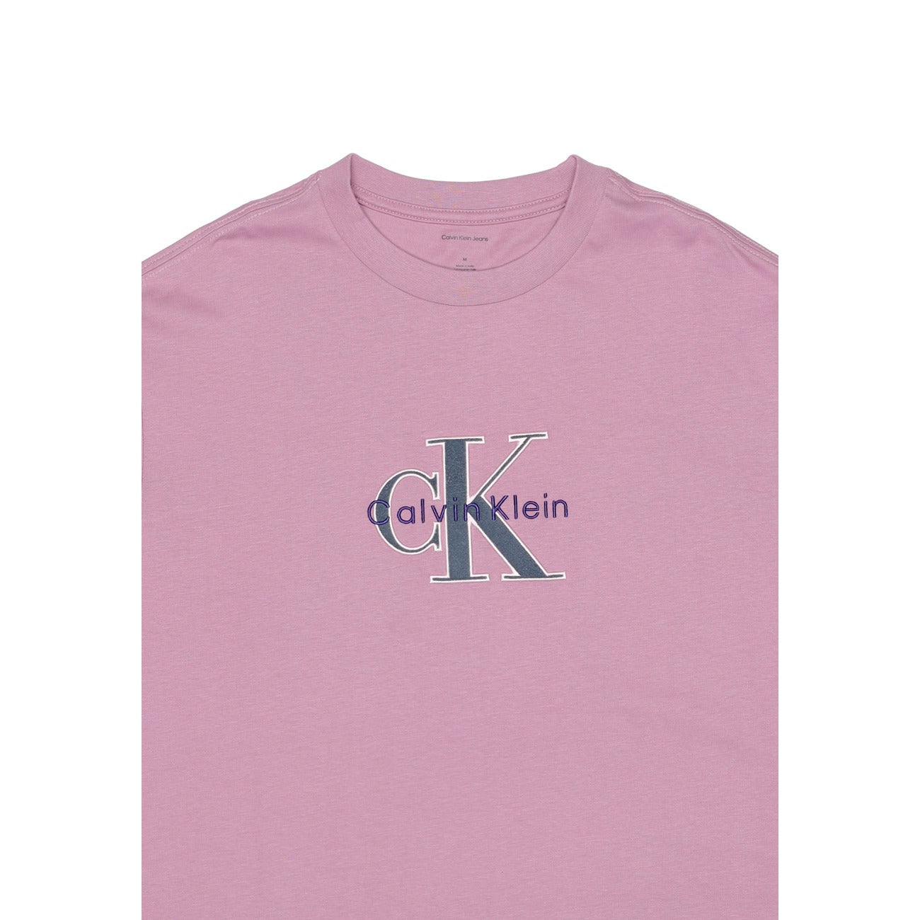 2452087 Calvin Klein Jeans T-Shirt Rosa Stampa 100% Cotone Uomo