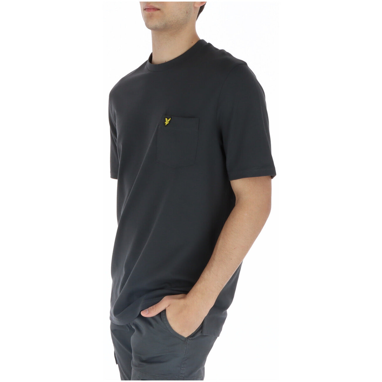 2219909 Lyle & Scott T-Shirt Grigio Stampa Tasche Uomo