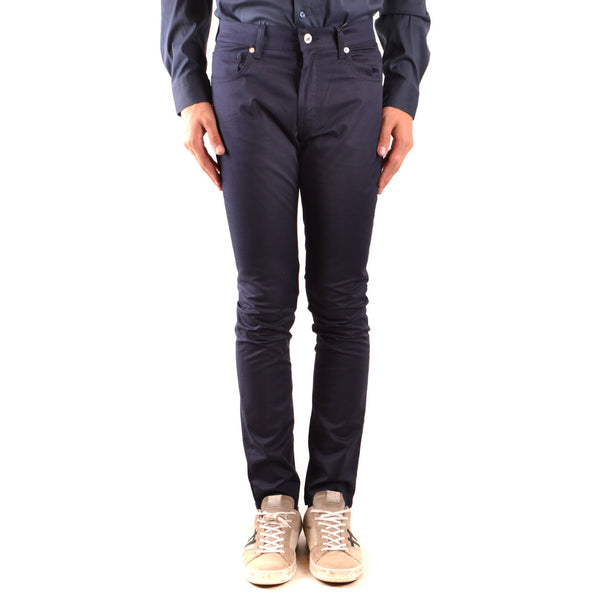 Pantaloni Blu Cotone Elastan Uomo