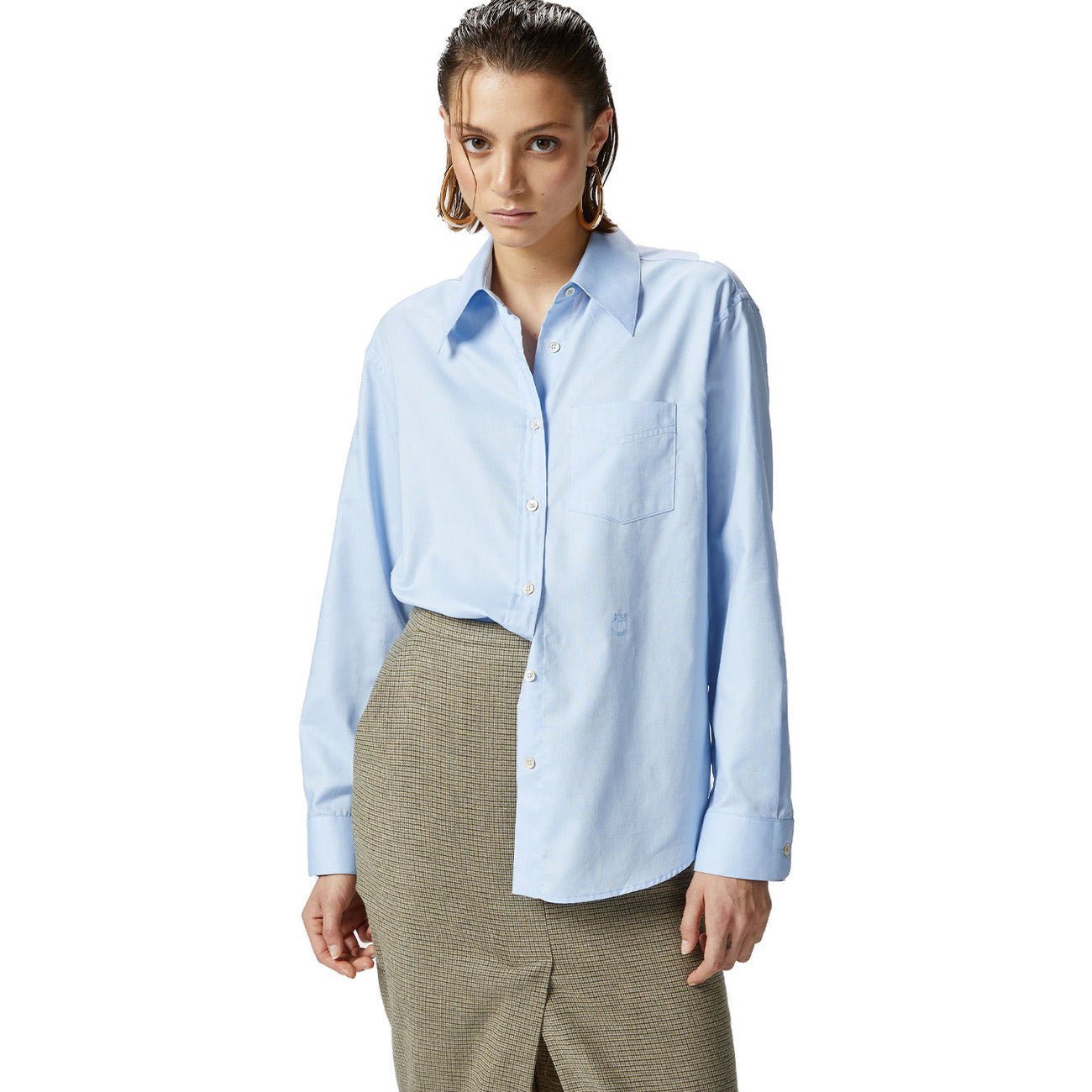 2425168 Pinko Camicia Azzurra Donna Cotone 100% Bottoni