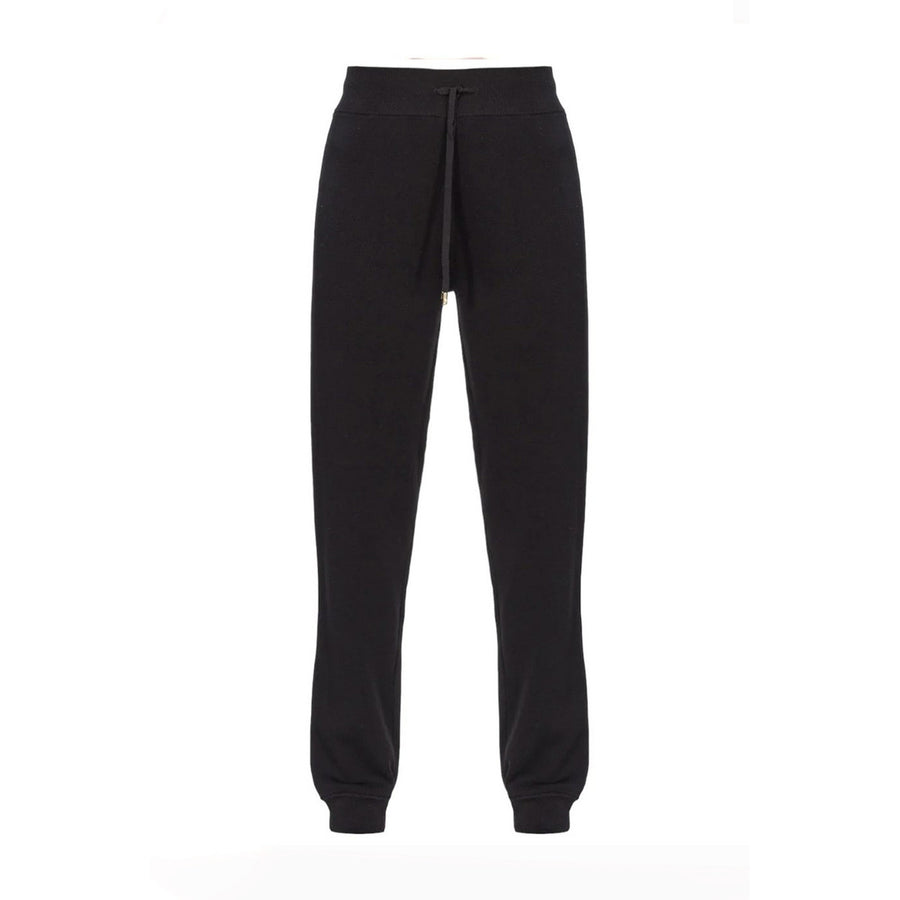 Pantaloni Neri Donna Cotone 66% Lacci