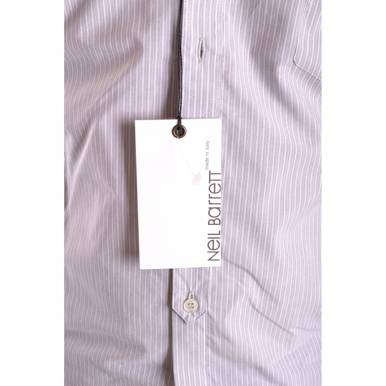 2431138 Neil Barrett Camicia Grigio Righe Maniche Lunghe Uomo