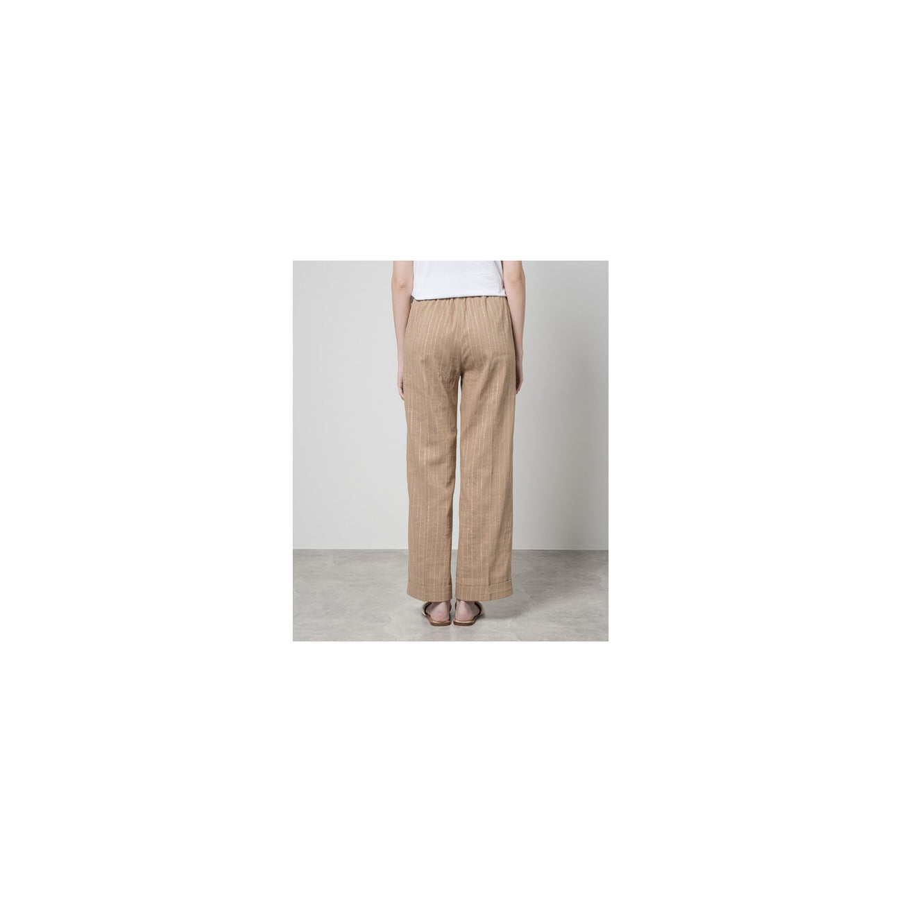 489552 Twinset Pantaloni Beige Righe Donna Primavera/Estate