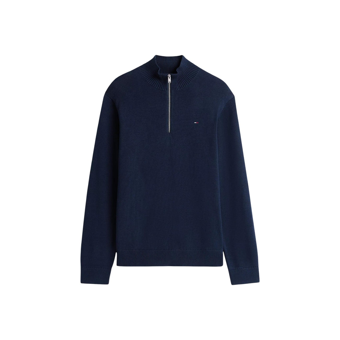 2451830 Tommy Hilfiger Jeans Felpa Blu Zip Collo Alto Uomo