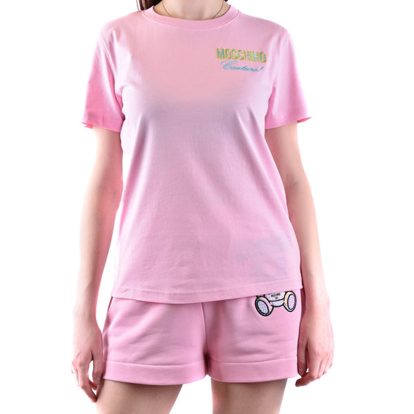 T-shirt Con Logo Ricamato Moschino Couture