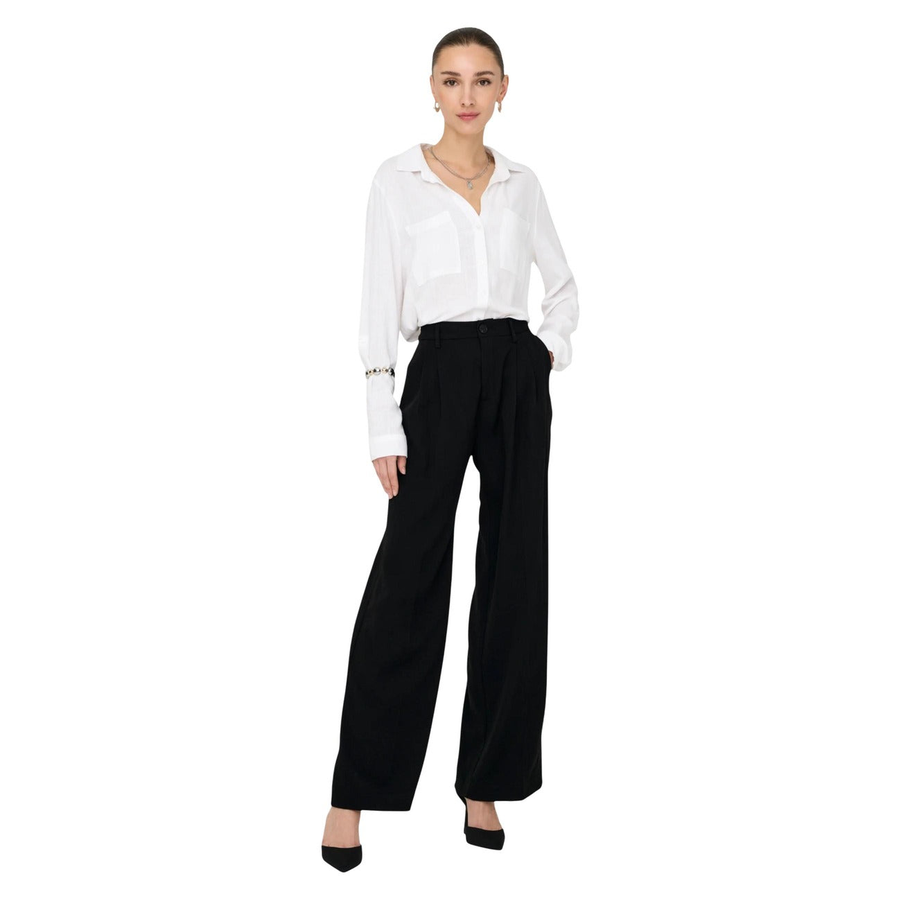 514467 Jacqueline De Yong Pantaloni Neri Donna Primavera/Estate