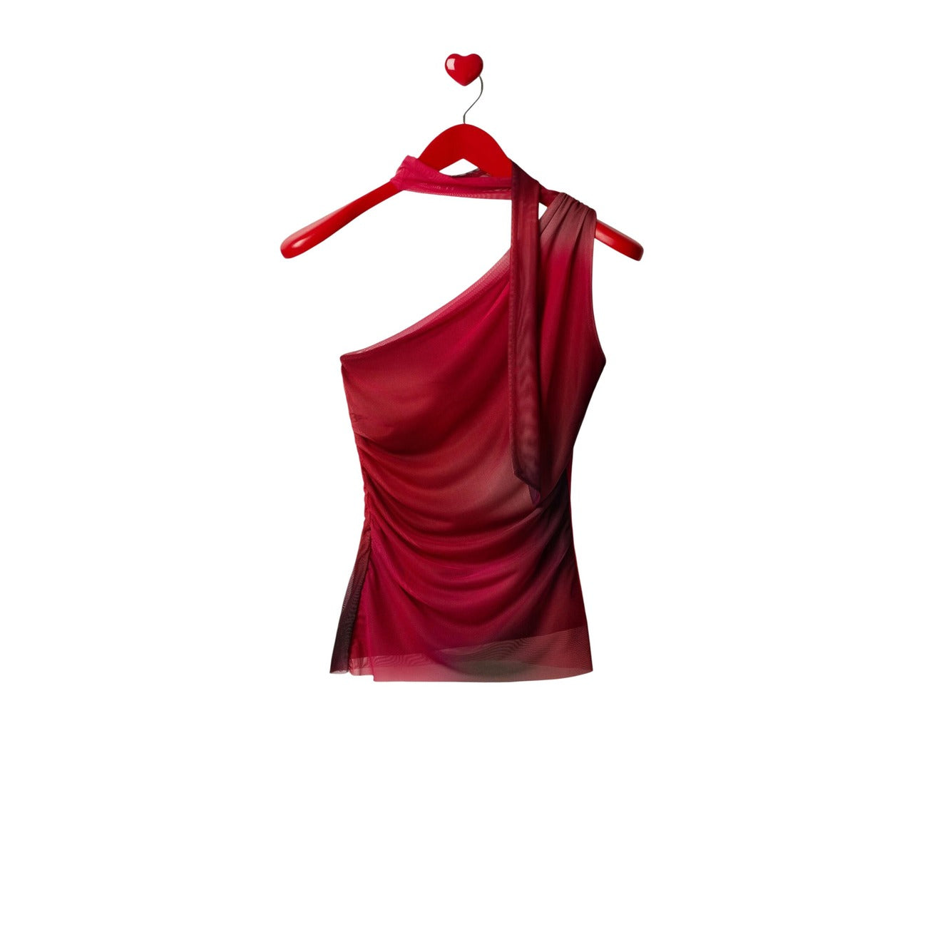 2453080 Desigual Top Donna Rosso Monospalla