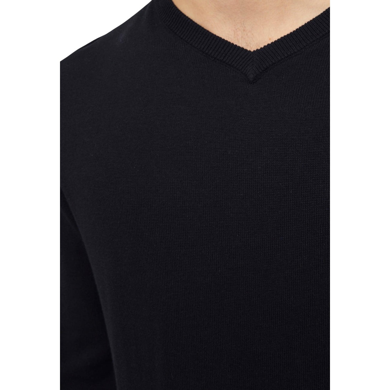 194424 Jack & Jones Maglia Nera Scollo a V Maniche Lunghe Uomo