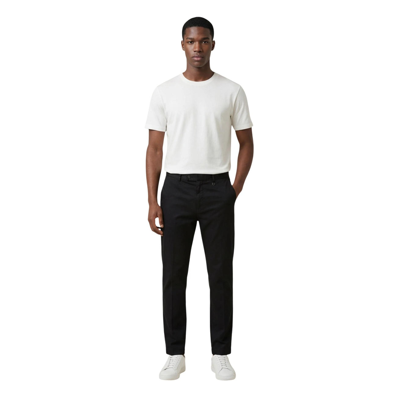 2456980 Antony Morato Pantaloni Nero Cotone Lino Uomo