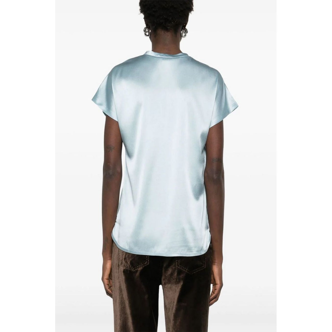 2442497 Pinko Blouse Azzurra Seta Donna