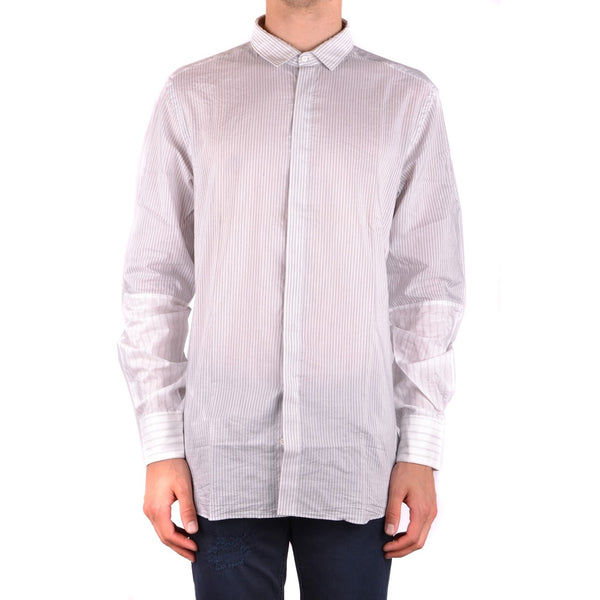 Camicia Grigio Righe Maniche Lunghe Uomo
