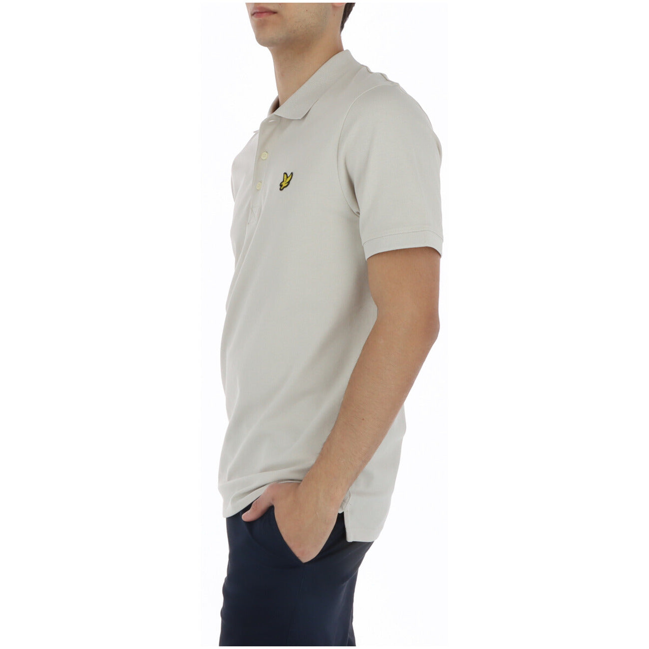 2217205 Lyle & Scott Polo Beige Cotone Elastan Stampa Colletto Polo Uomo