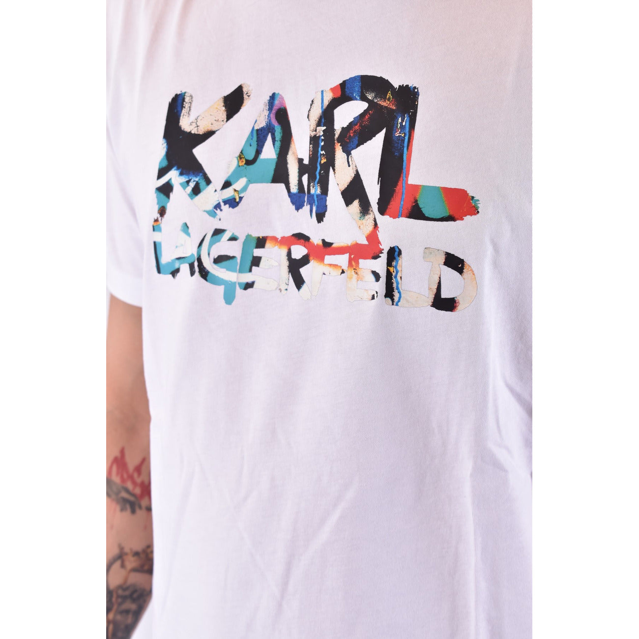 2442908 Karl Lagerfeld T-shirt Bianca Stampa Uomo