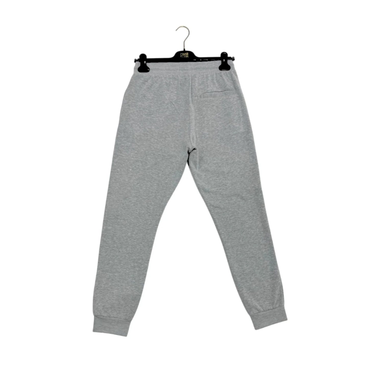 Pantaloni jogging grigi da uomo in cotone, taglio regular, fondo elasticizzato.