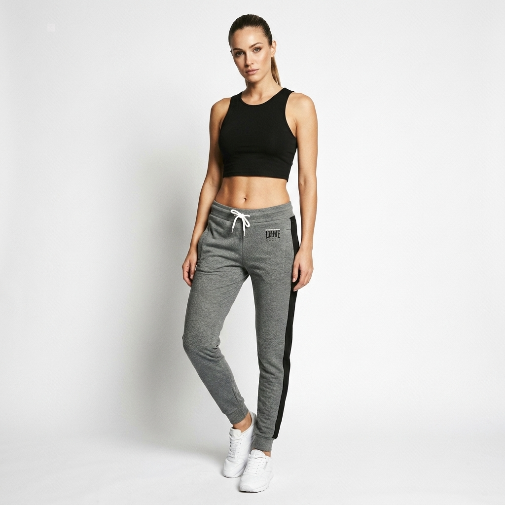201486 Leone 1947 Pantaloni Donna Grigi Cotone Poliestere