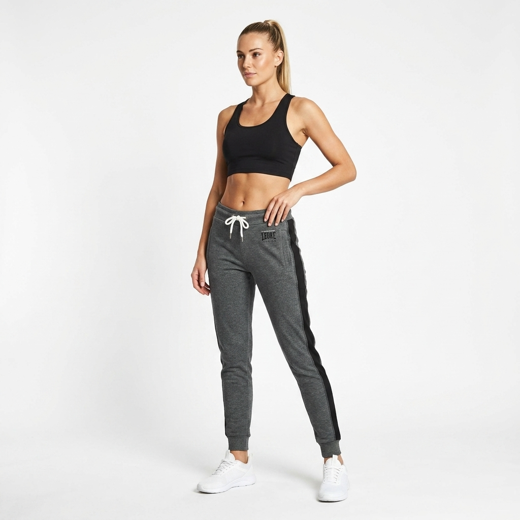 201486 Leone 1947 Pantaloni Donna Grigi Cotone Poliestere