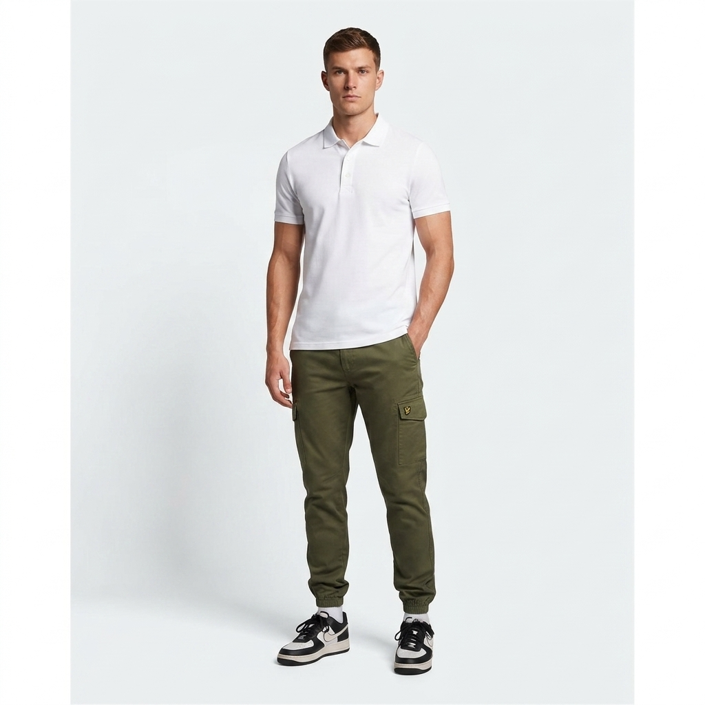 2219921 Lyle & Scott Pantaloni Verde Stampa Uomo