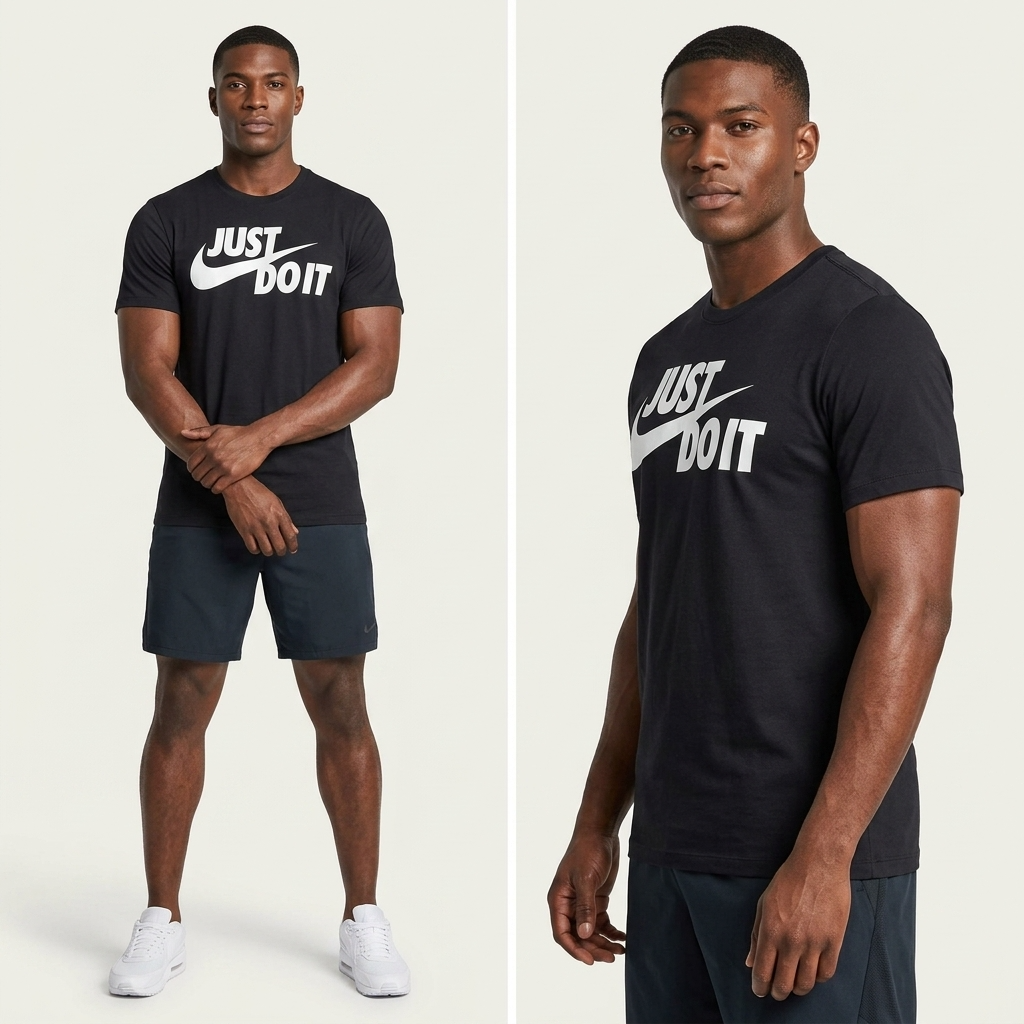 2275111 Nike T-Shirt Nero Stampa Uomo