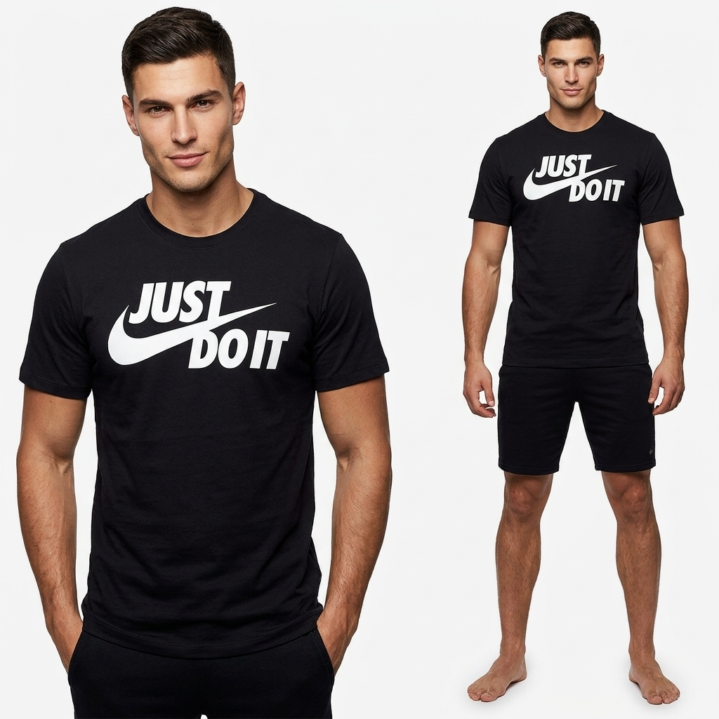 2275111 Nike T-Shirt Nero Stampa Uomo