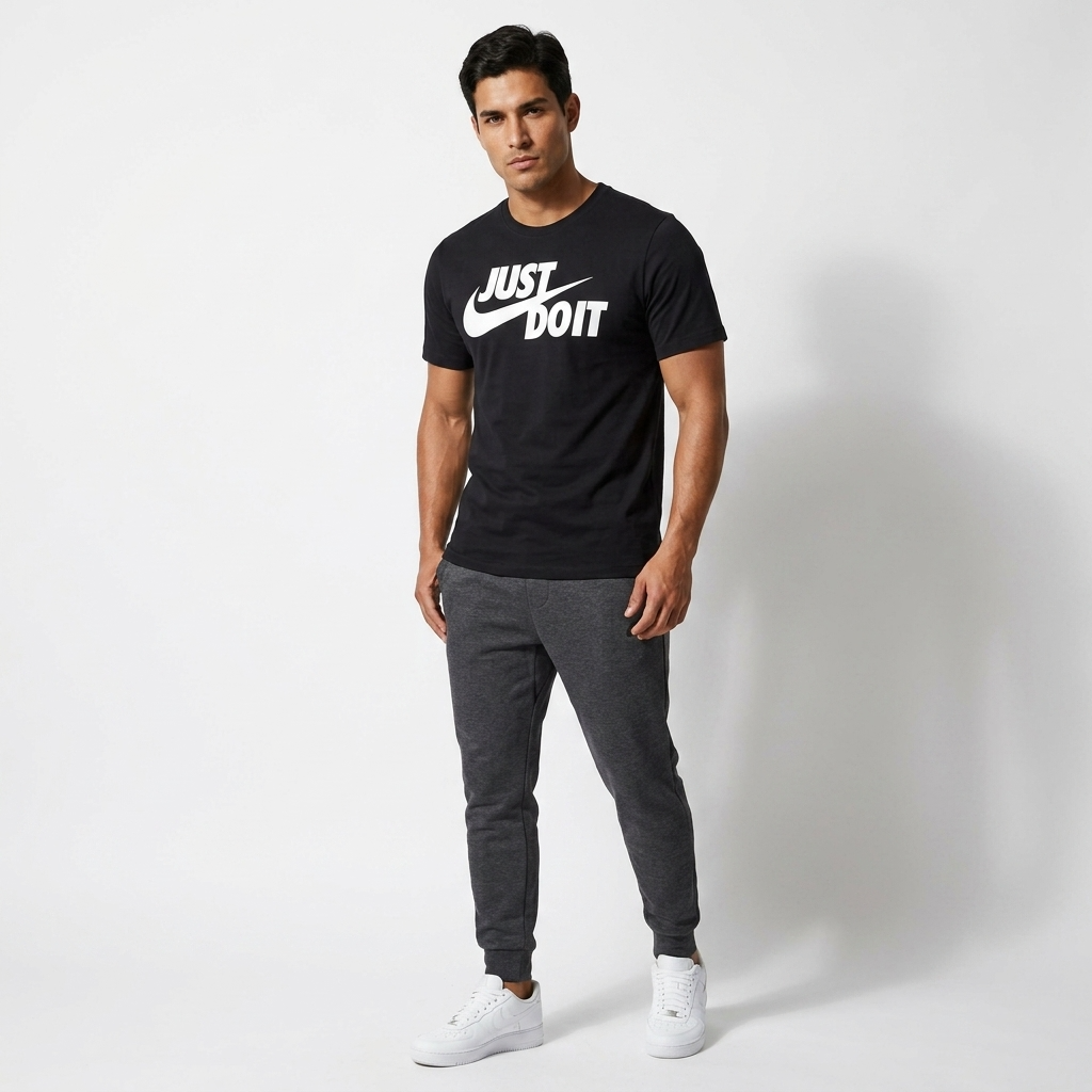 2275111 Nike T-Shirt Nero Stampa Uomo
