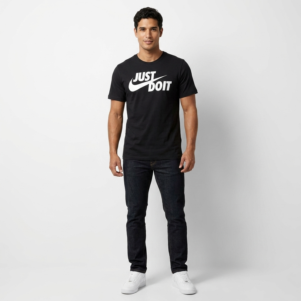 2275111 Nike T-Shirt Nero Stampa Uomo