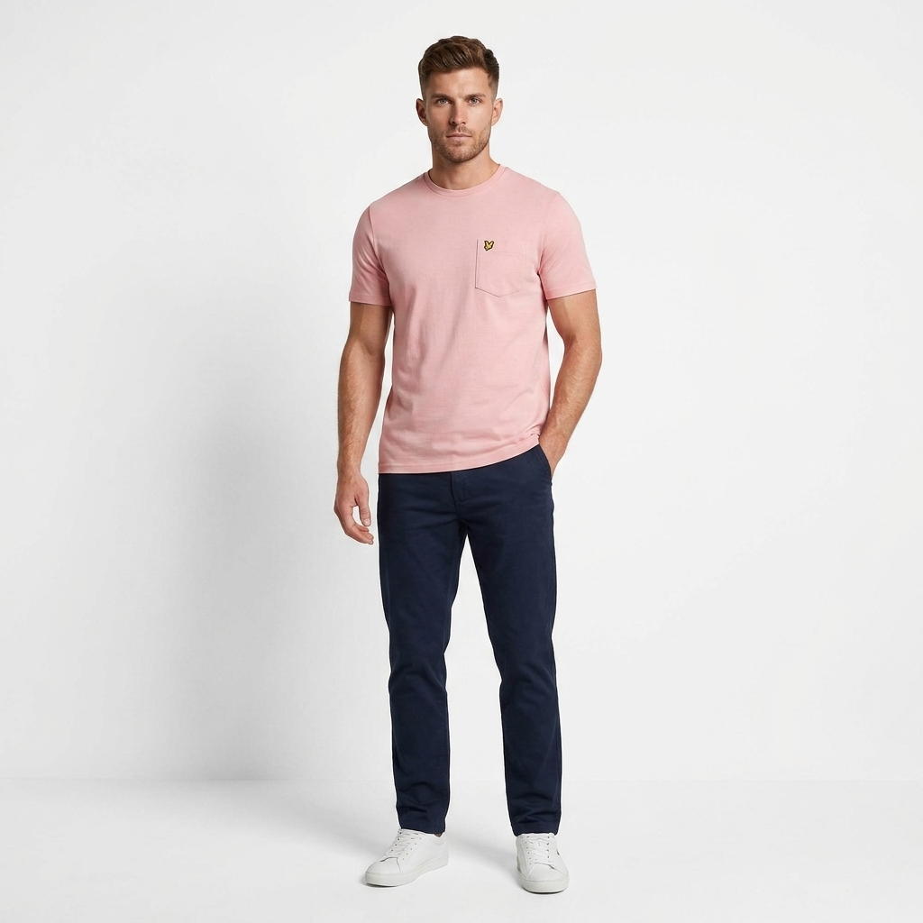 2324887 Lyle & Scott T-Shirt Rosa Stampa Tasca Uomo