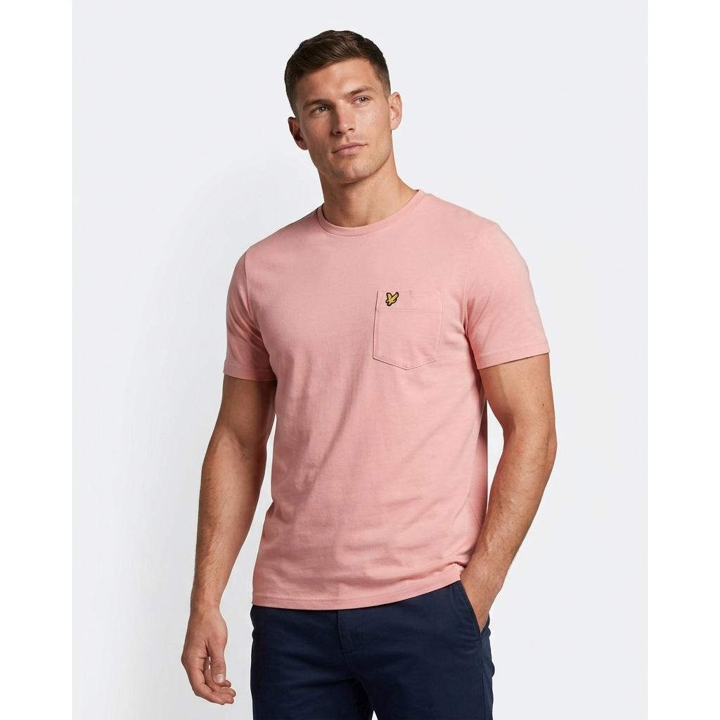 2324887 Lyle & Scott T-Shirt Rosa Stampa Tasca Uomo