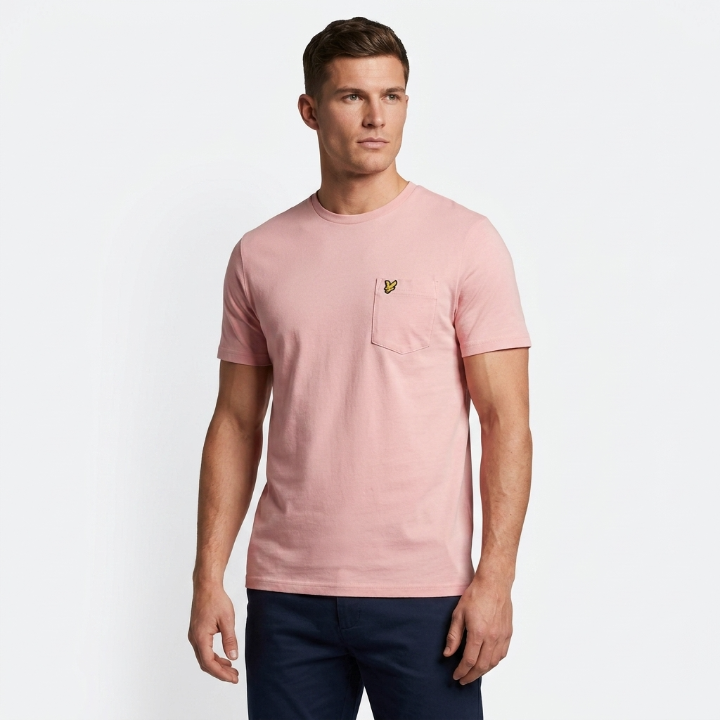 2324887 Lyle & Scott T-Shirt Rosa Stampa Tasca Uomo