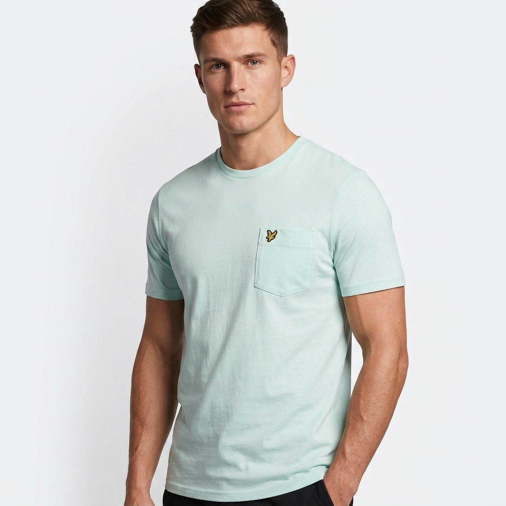 2324932 Lyle & Scott T-Shirt Verde Stampa Tasca Uomo