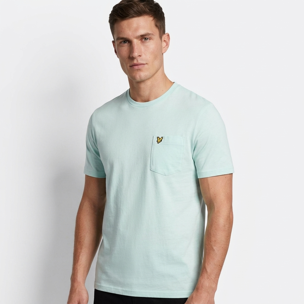 2324932 Lyle & Scott T-Shirt Verde Stampa Tasca Uomo