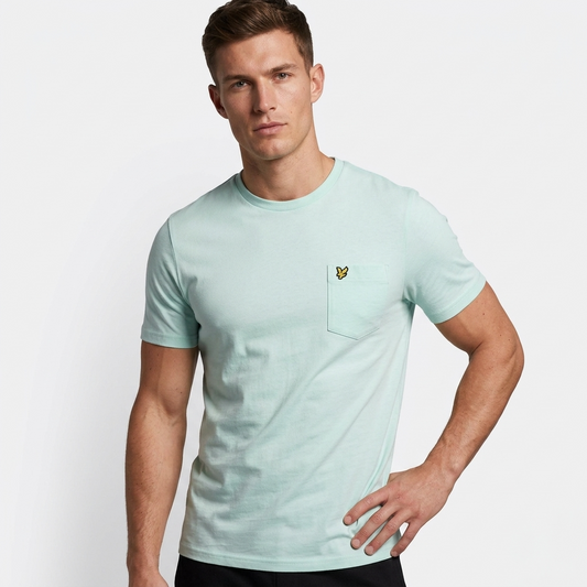 2324932 Lyle & Scott T-Shirt Verde Stampa Tasca Uomo