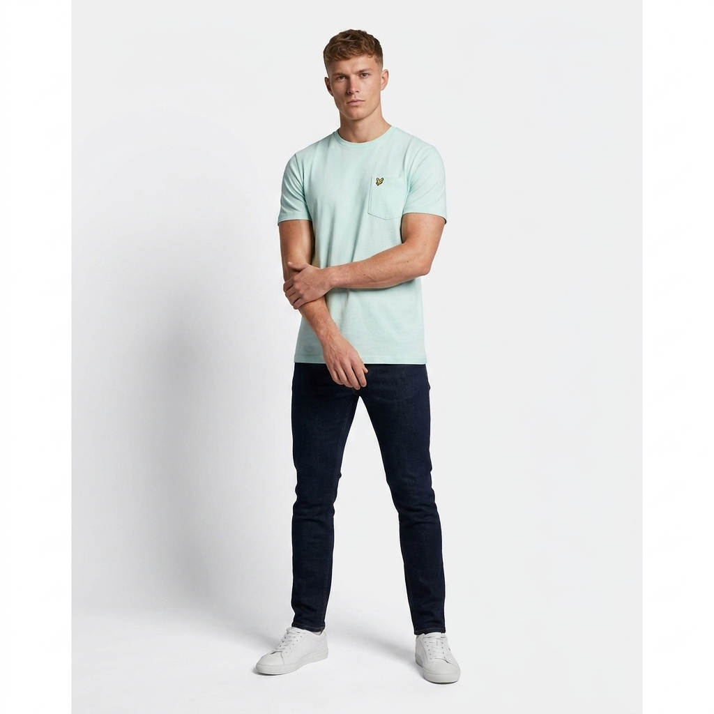2324932 Lyle & Scott T-Shirt Verde Stampa Tasca Uomo