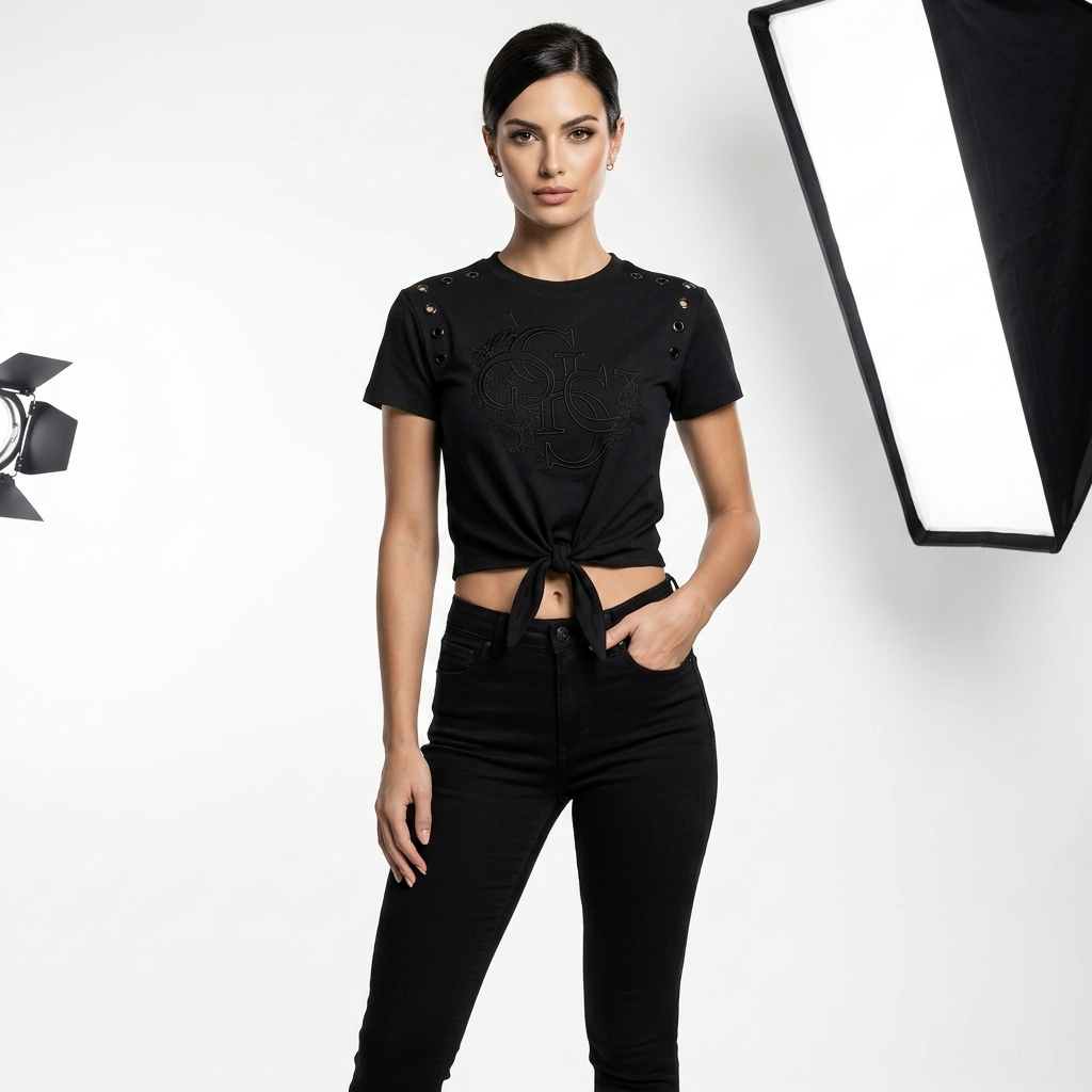 2409839 Guess T-Shirt Nera Donna