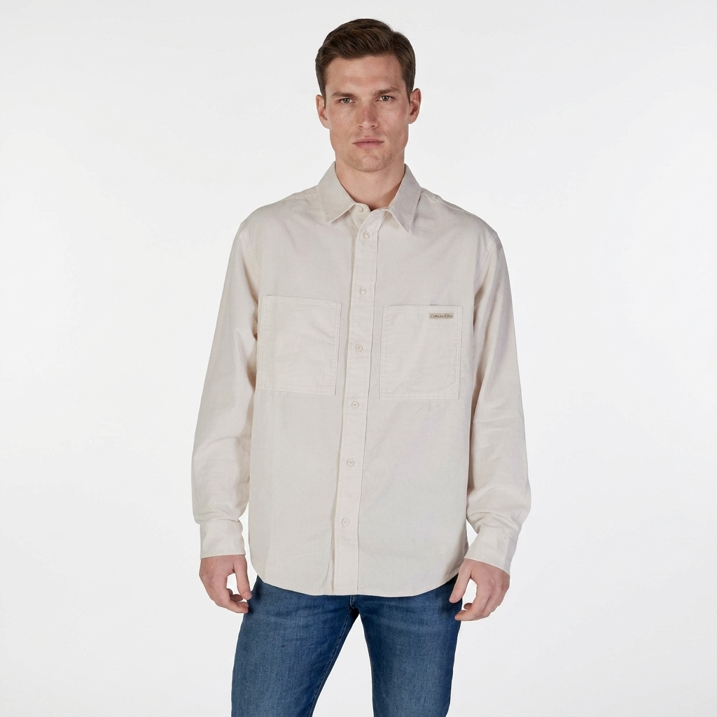 2409953 Calvin Klein Jeans Camicia Beige Uomo