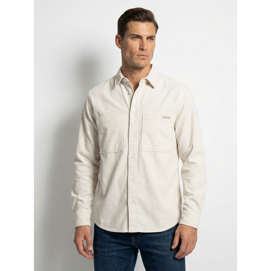 2409953 Calvin Klein Jeans Camicia Beige Uomo