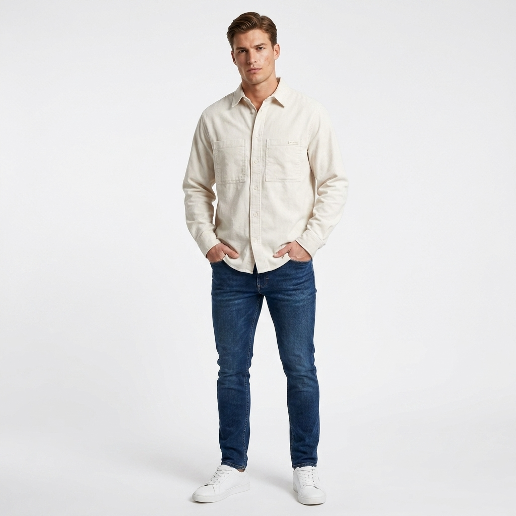 2409953 Calvin Klein Jeans Camicia Beige Uomo