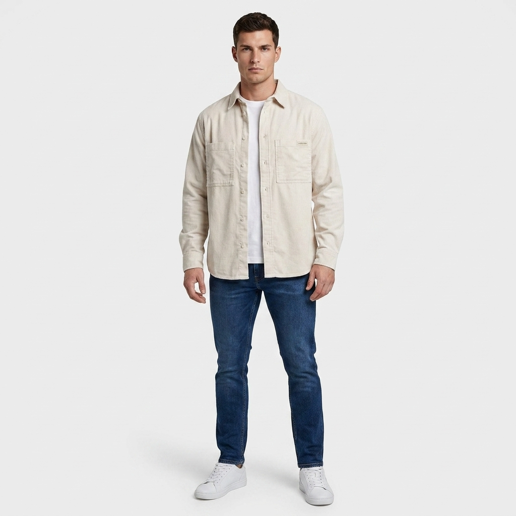 2409953 Calvin Klein Jeans Camicia Beige Uomo
