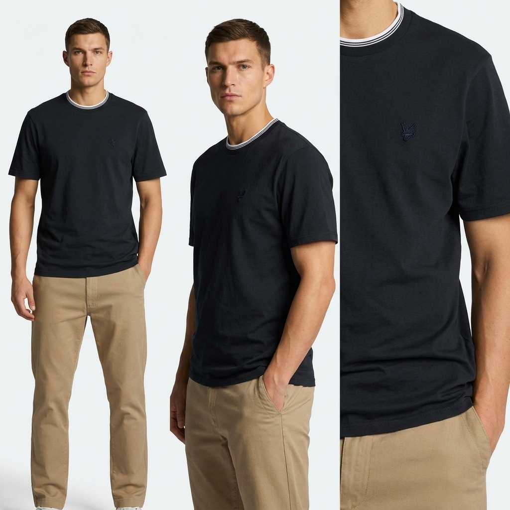 2416232 Lyle & Scott T-Shirt Blu Stampa Uomo