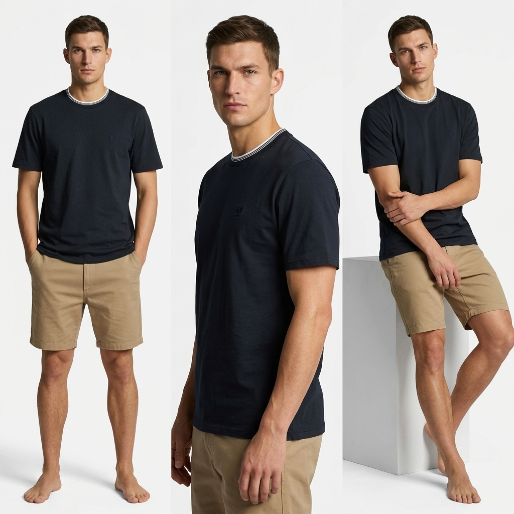 2416232 Lyle & Scott T-Shirt Blu Stampa Uomo